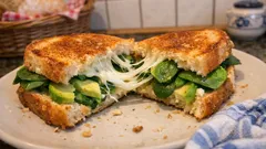 Grilled Cheese mit Avocado & Spinat – knusprig aus der Pfanne, innen herrlich cremig