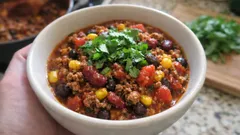 Chili con Carne mit schwarzen Bohnen – ein Topf, kräftige Würze und eine feine Orangen-Note