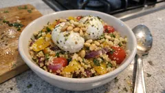 Couscous-Salat mit mariniertem Büffelmozzarella – schnell, frisch und mediterran